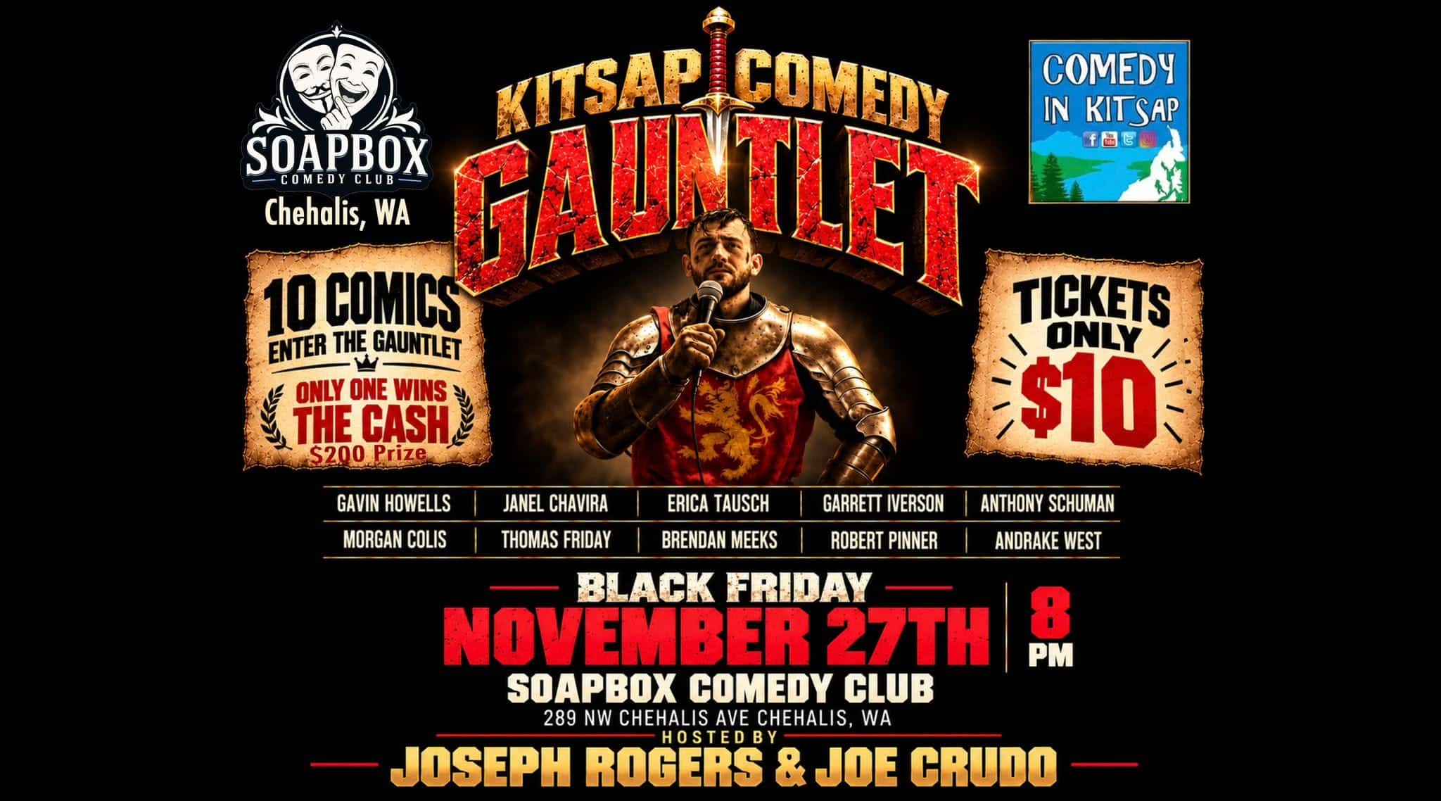 Kitsap Comedy Gauntlet @ Soapbox Comedy Club